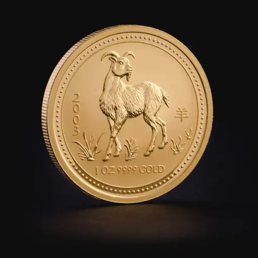 1 oz 2003 Australia Gold Lunar Goat BU