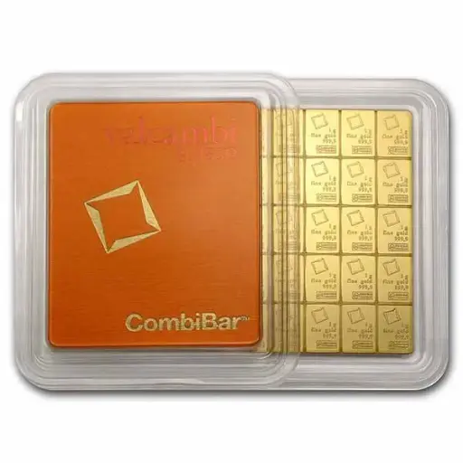 50 x 1 gram Gold Valcambi CombiBar™